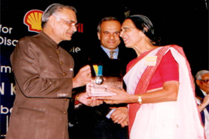 Speaker of parliament Mr. Shivraj patil awarding prestigious Hellen Keller award to Chair person Ms.Sushila Bohra in New Delhi.